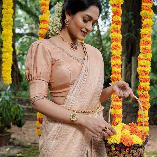 Peach Silk Saree