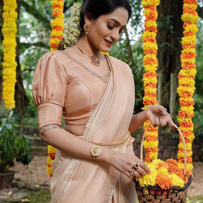 Peach Silk Saree