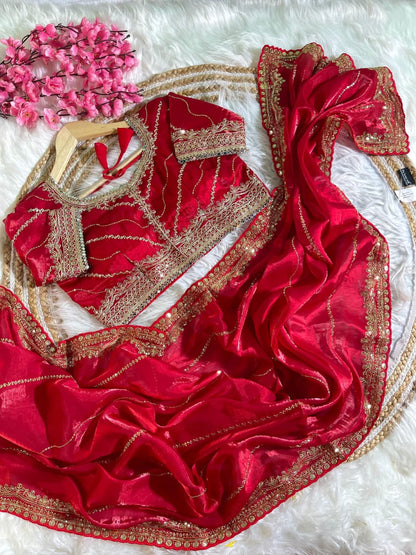 Zimmy Choo Silk Embroidery Saree