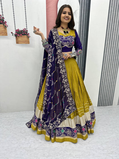 Navratri Special Pure Cotton Lehenga Choli Set | 6 Meter Flair | Heavy Embroidery Work | Fox Georgette Dupatta