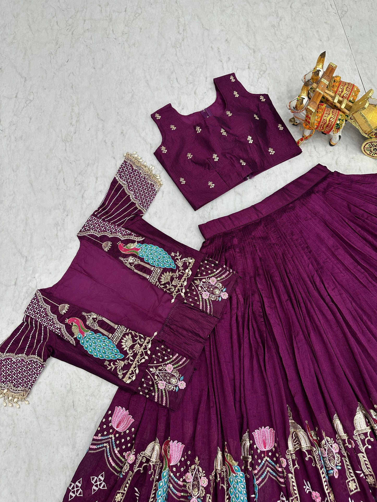 Festival Special Lehenga Choli with Designer Koti & Heavy Embroidery Work