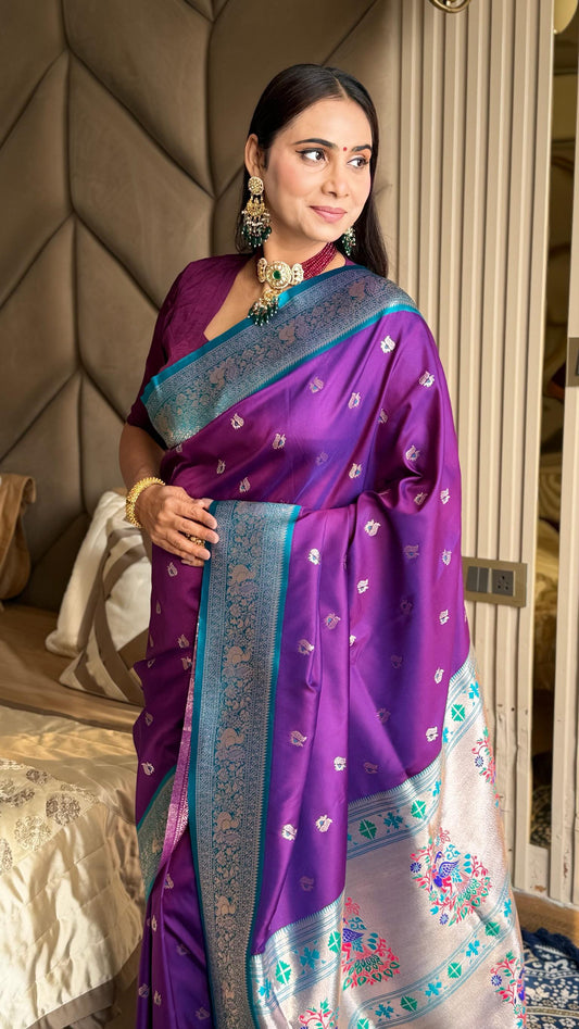 Paithani Silk Peacock Border Saree
