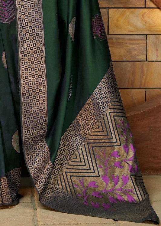 Dark Green Silk Saree