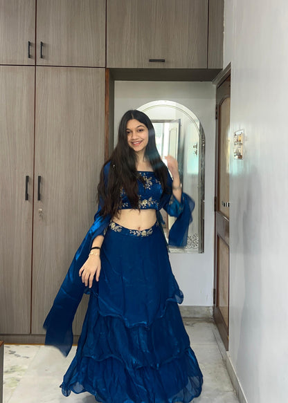 3-Piece Party Wear Lehenga Set