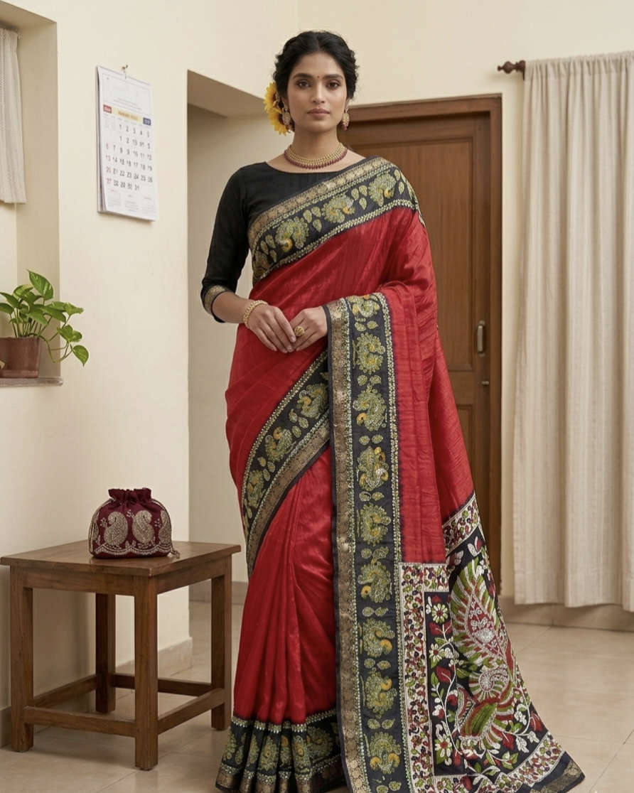 Mangalagiri Mulmul Cotton Saree with Floral Print & Jacquard Border | Lightweight Daily & Festive Wear