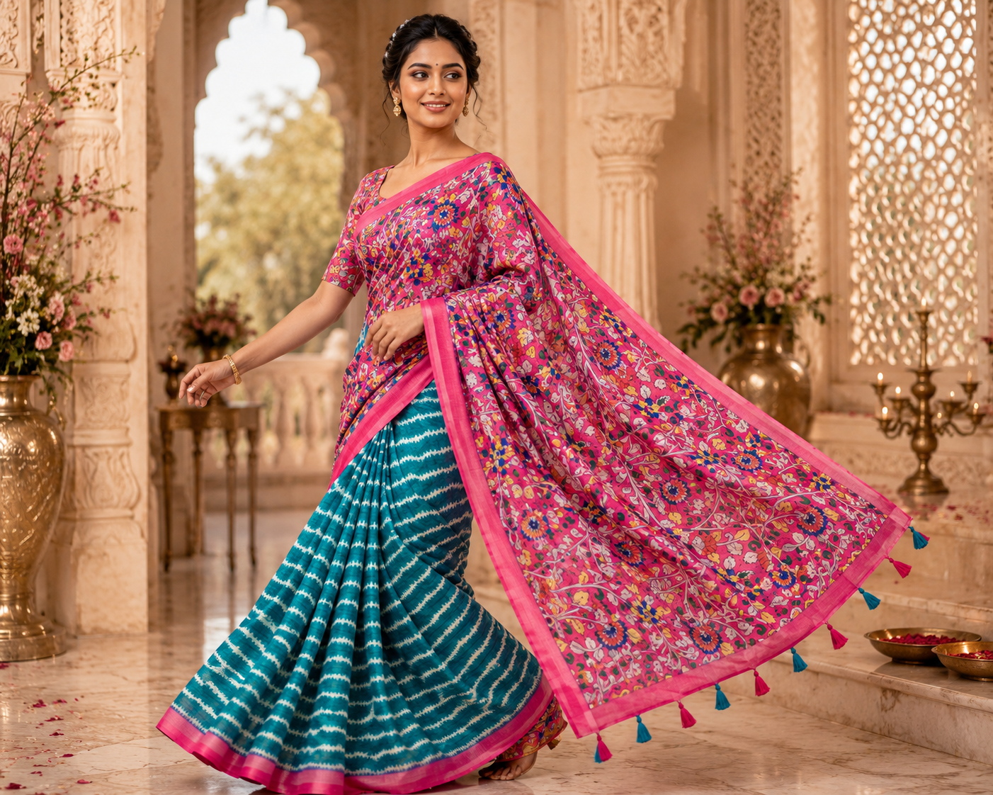 Rangriti – Soft Linen Cotton Printed Saree