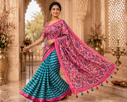 Rangriti – Soft Linen Cotton Printed Saree