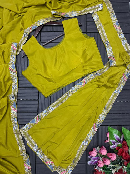 Ready to Wear Crepe Saree with Embroidery Sequence Jacket (Full Stitched)