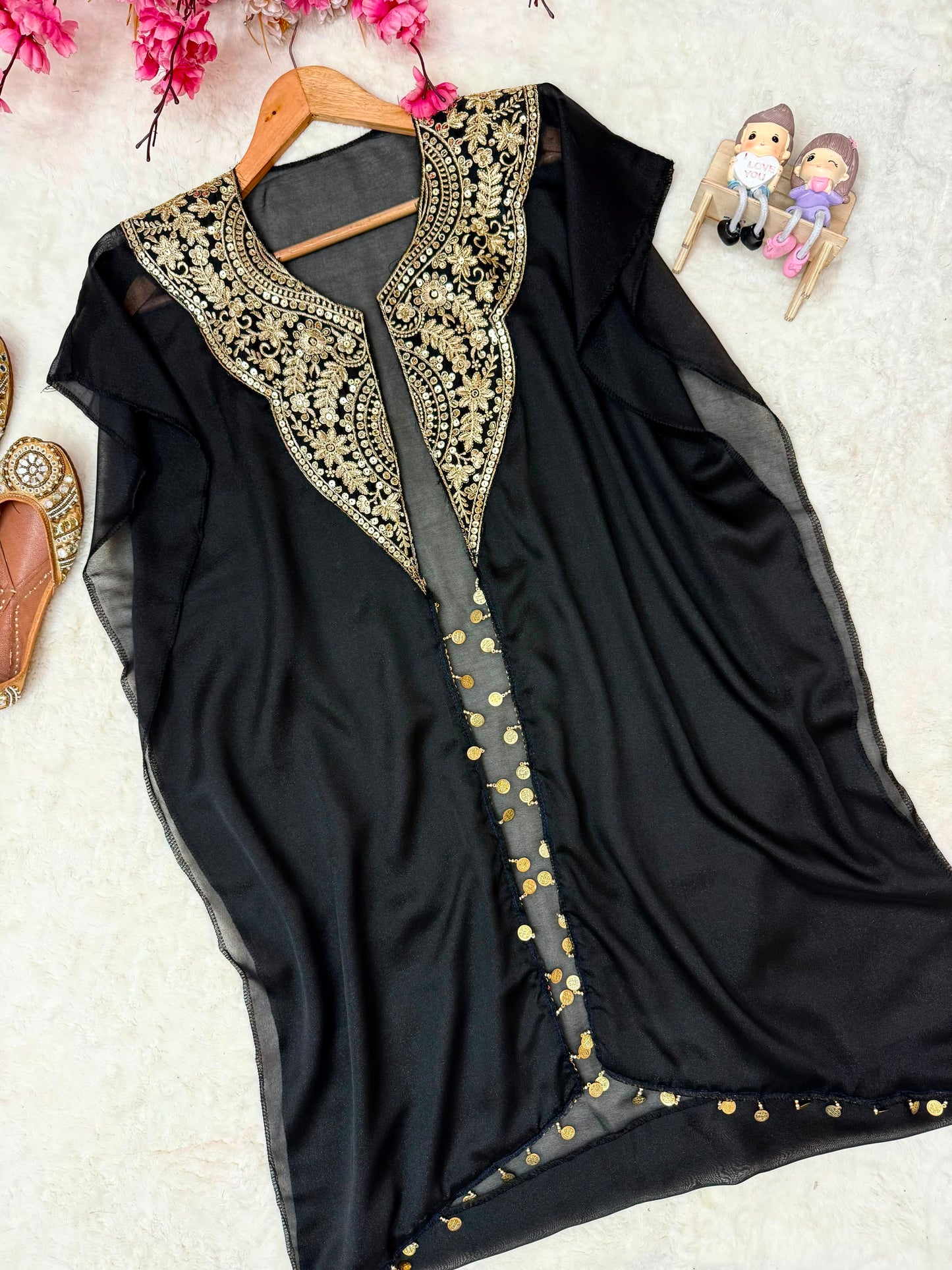 Star Georgette Indo Western Set | Sequins Zari Embroidered Jacket Pant Set