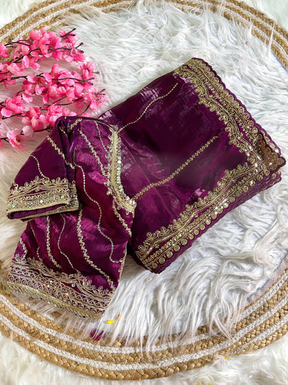 Zimmy Choo Silk Embroidery Saree