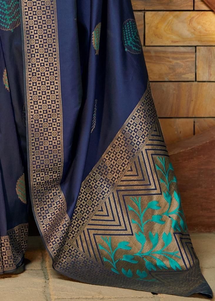 Navy Blue Silk Saree