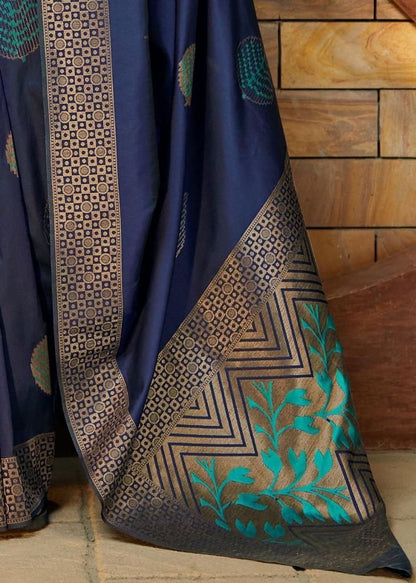 Navy Blue Silk Saree
