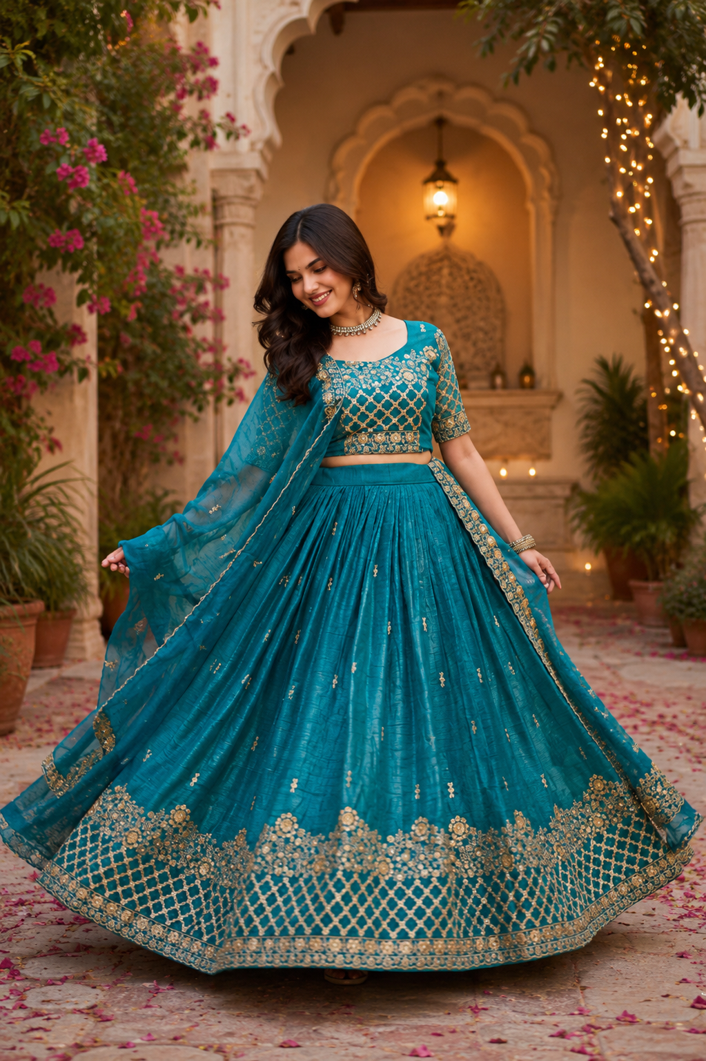 Women's Embroidered Wedding Lehenga Choli Set