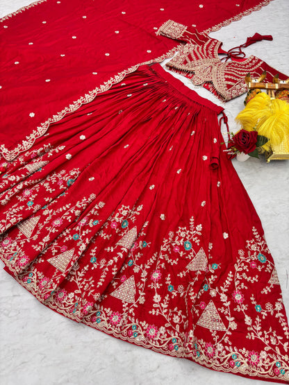Heavy Embroidery Wedding Lehenga Choli