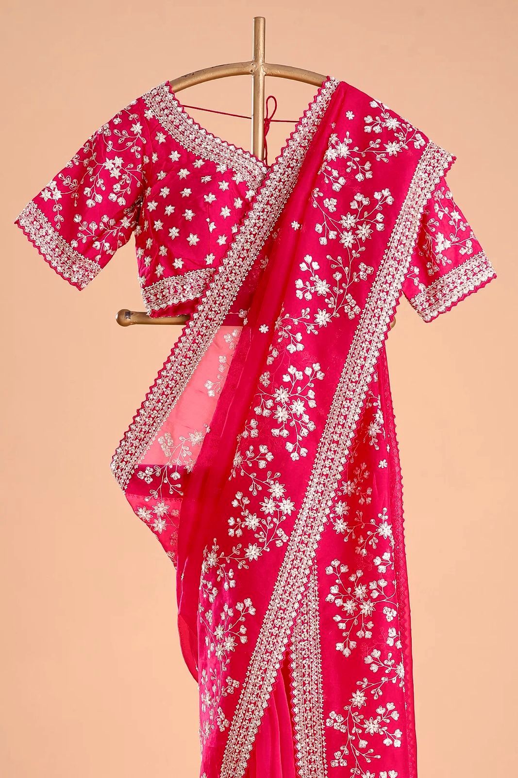 Designer Tibby Silk Saree with Thread & Sequence Work – Wedding Special
