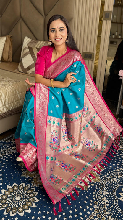 Paithani Silk Peacock Border Saree