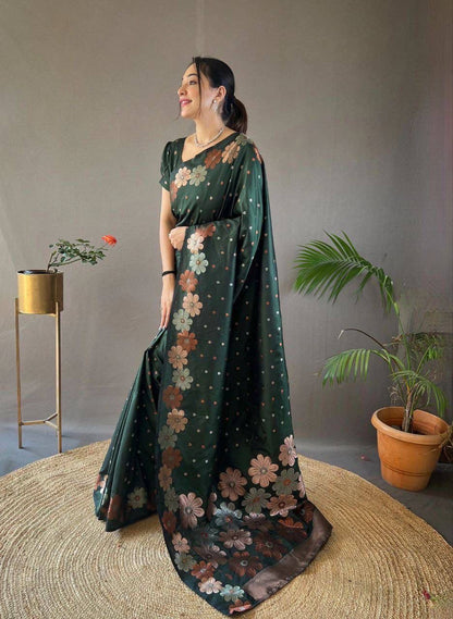 Green Floral Saree