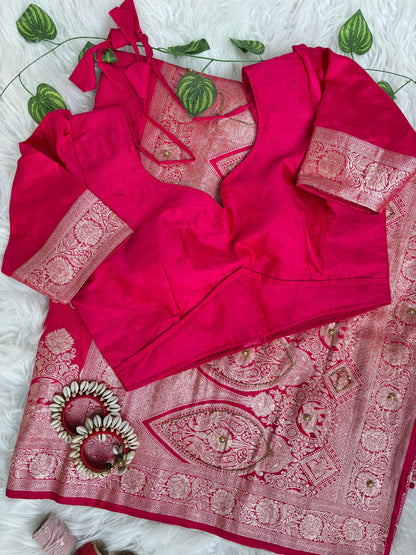 Jhanvi Rich Silk Saree – Pink