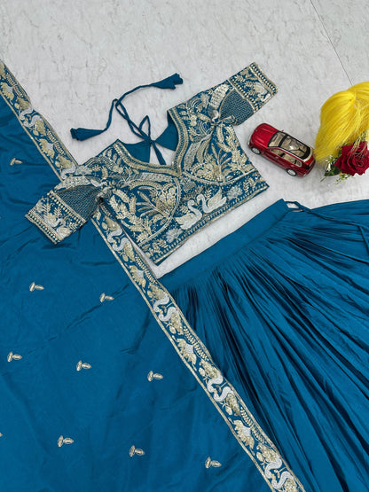 Designer Chinon Embroidery Lehenga Choli with Sequence Work – Festival Wear
