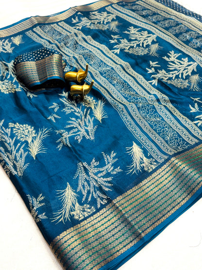 Graceful Floral Woven Saree