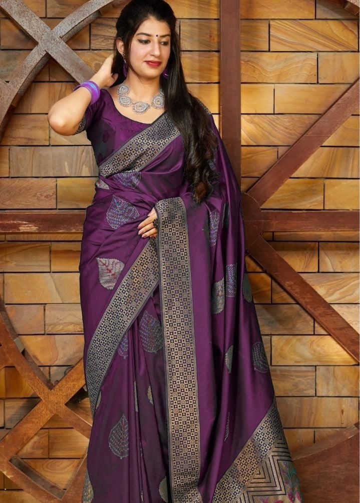 Purple Silk Saree
