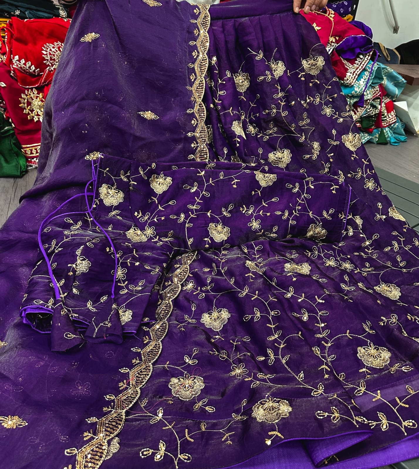 Heavy Fendy Silk Embroidered Lehenga Choli with Dupatta – Wedding & Festive Wear (XL–2XL)