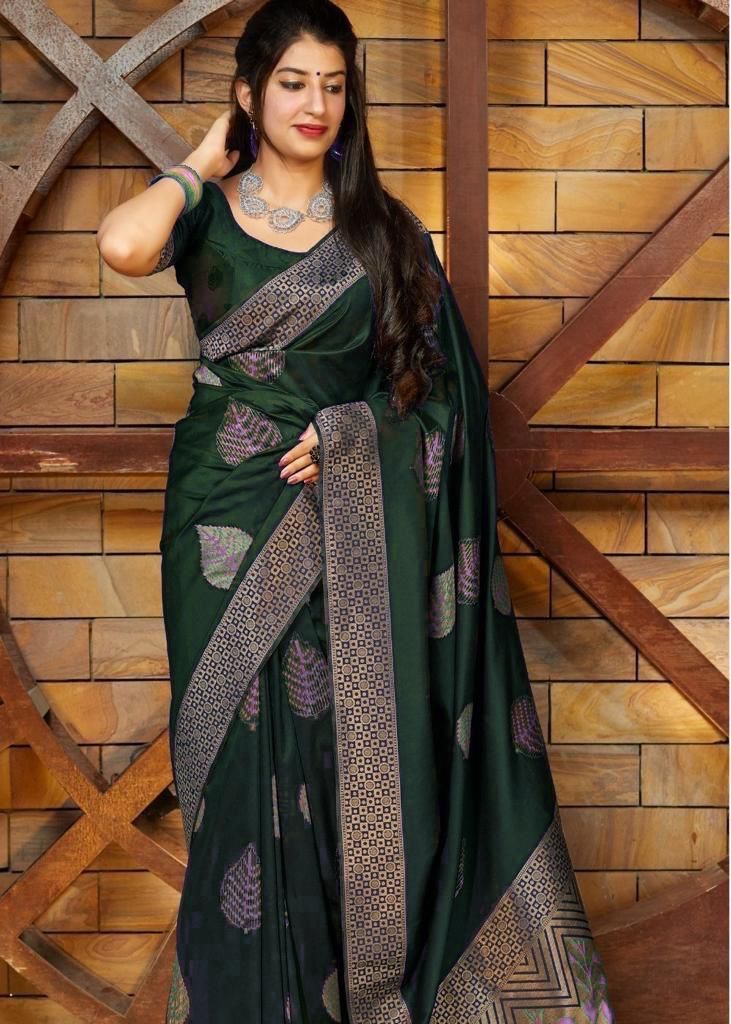 Dark Green Silk Saree