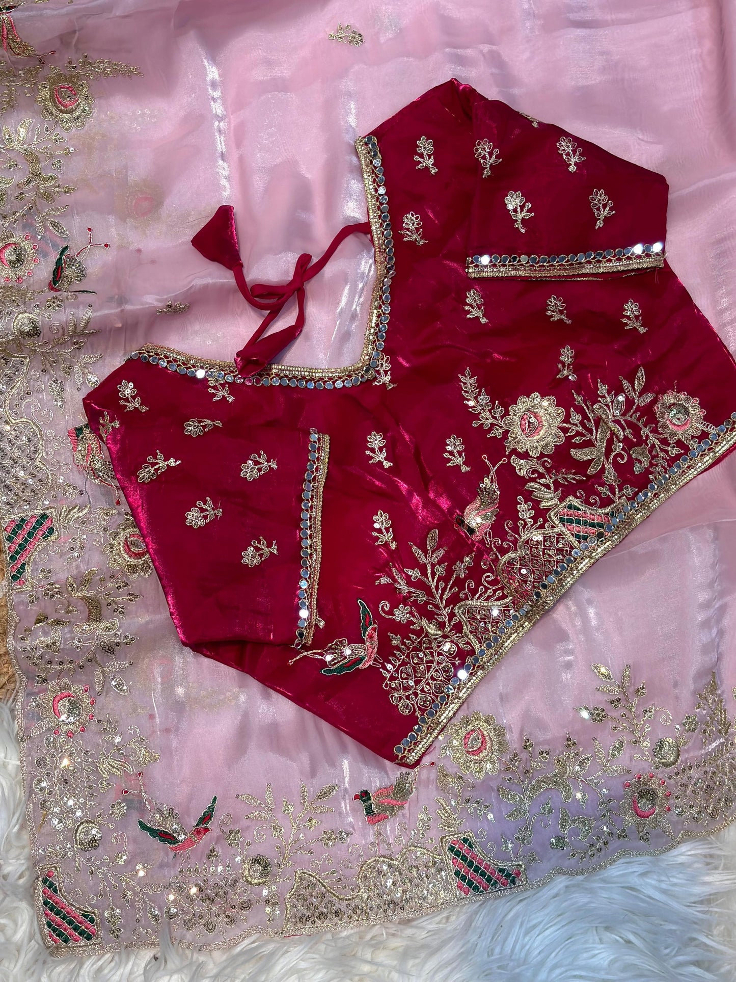 Zimmy Choo Silk Embroidery Saree with Heavy Border