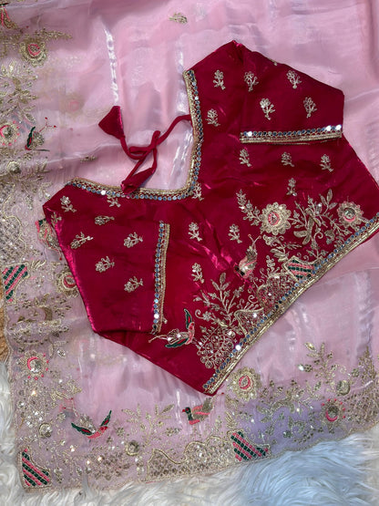 Zimmy Choo Silk Embroidery Saree with Heavy Border