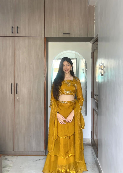 3-Piece Party Wear Lehenga Set