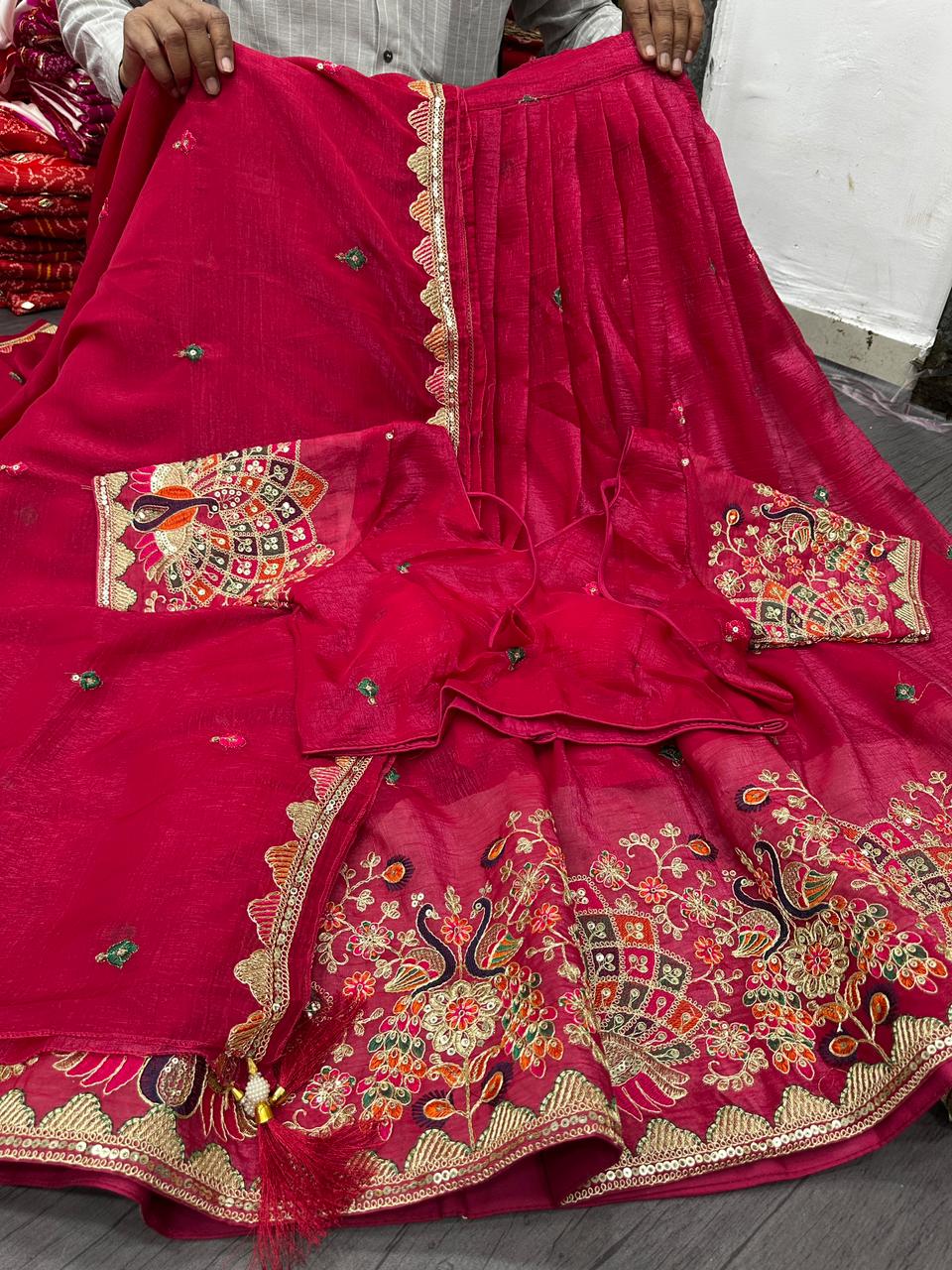 Festival Star Tissue Silk Lehenga Choli Set