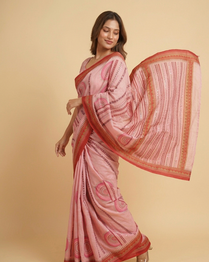 Designer Chinon Digital Print Mirror Work Saree Collection
