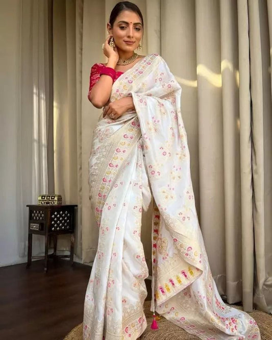 Off White Woven Saree