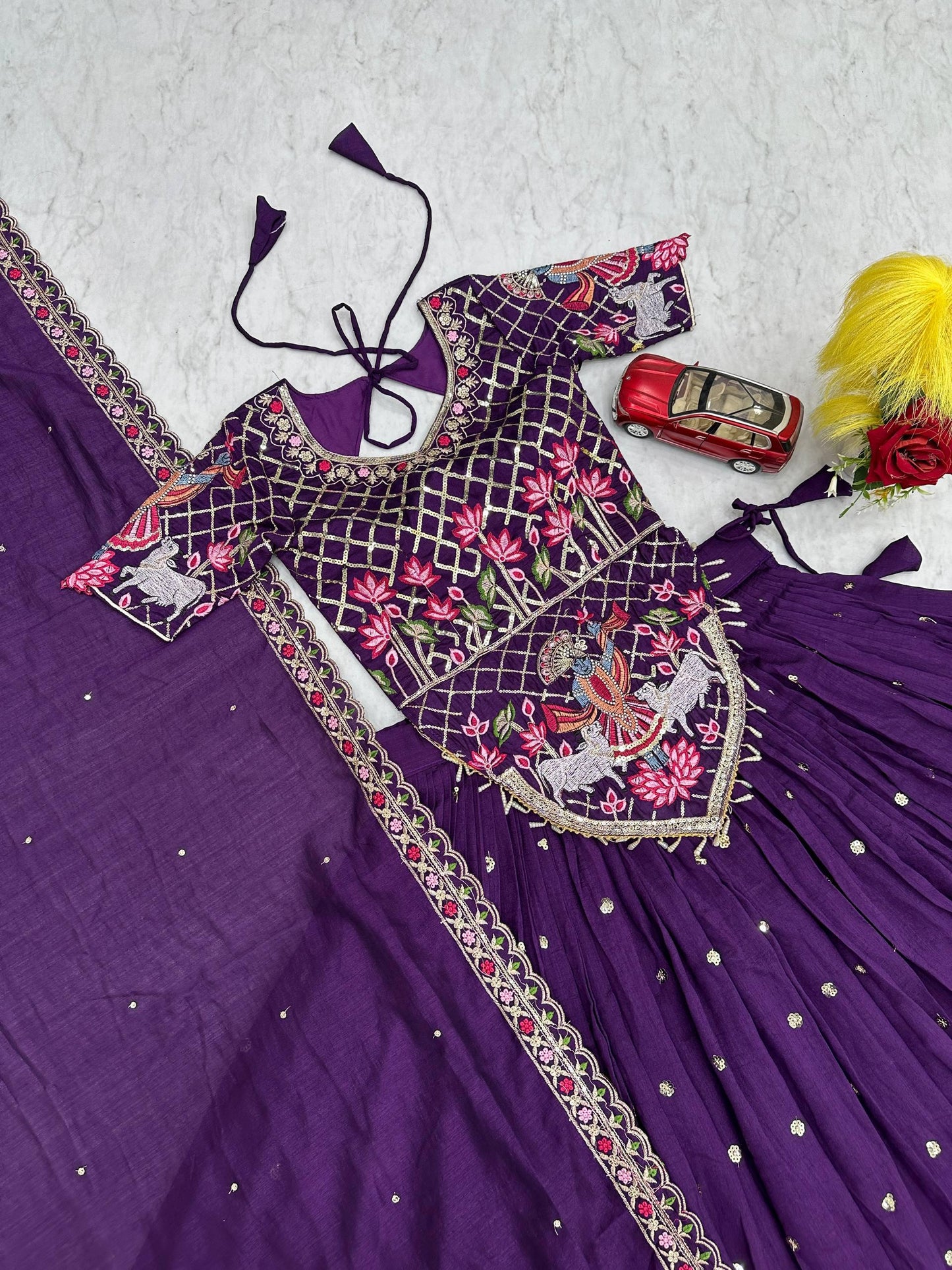 Royal Vichitra Silk Wedding Wear Lehenga Choli With Heavy Embroidery Work