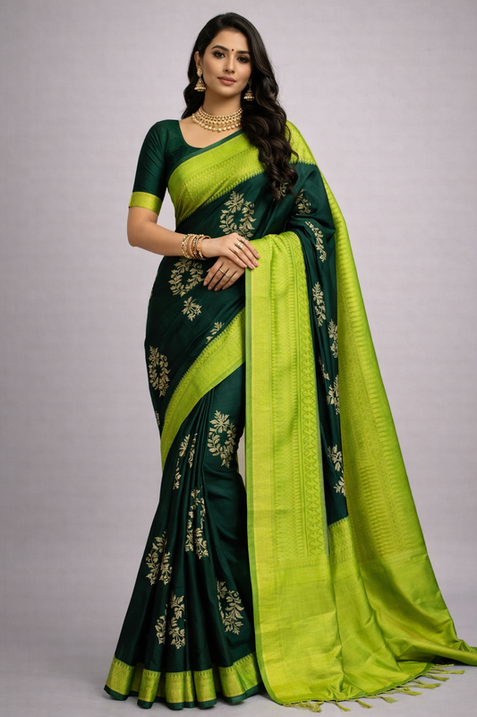 Green Jacquard Saree