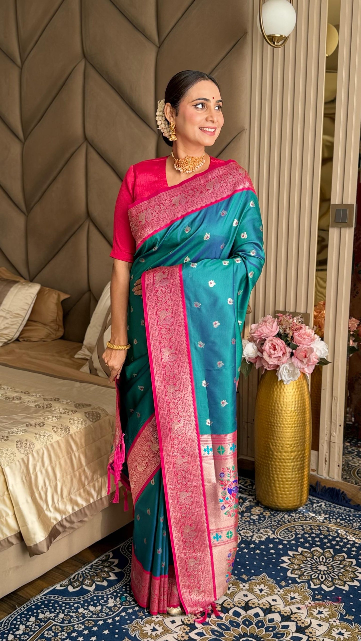 Paithani Silk Peacock Border Saree