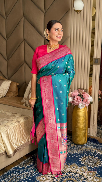 Paithani Silk Peacock Border Saree