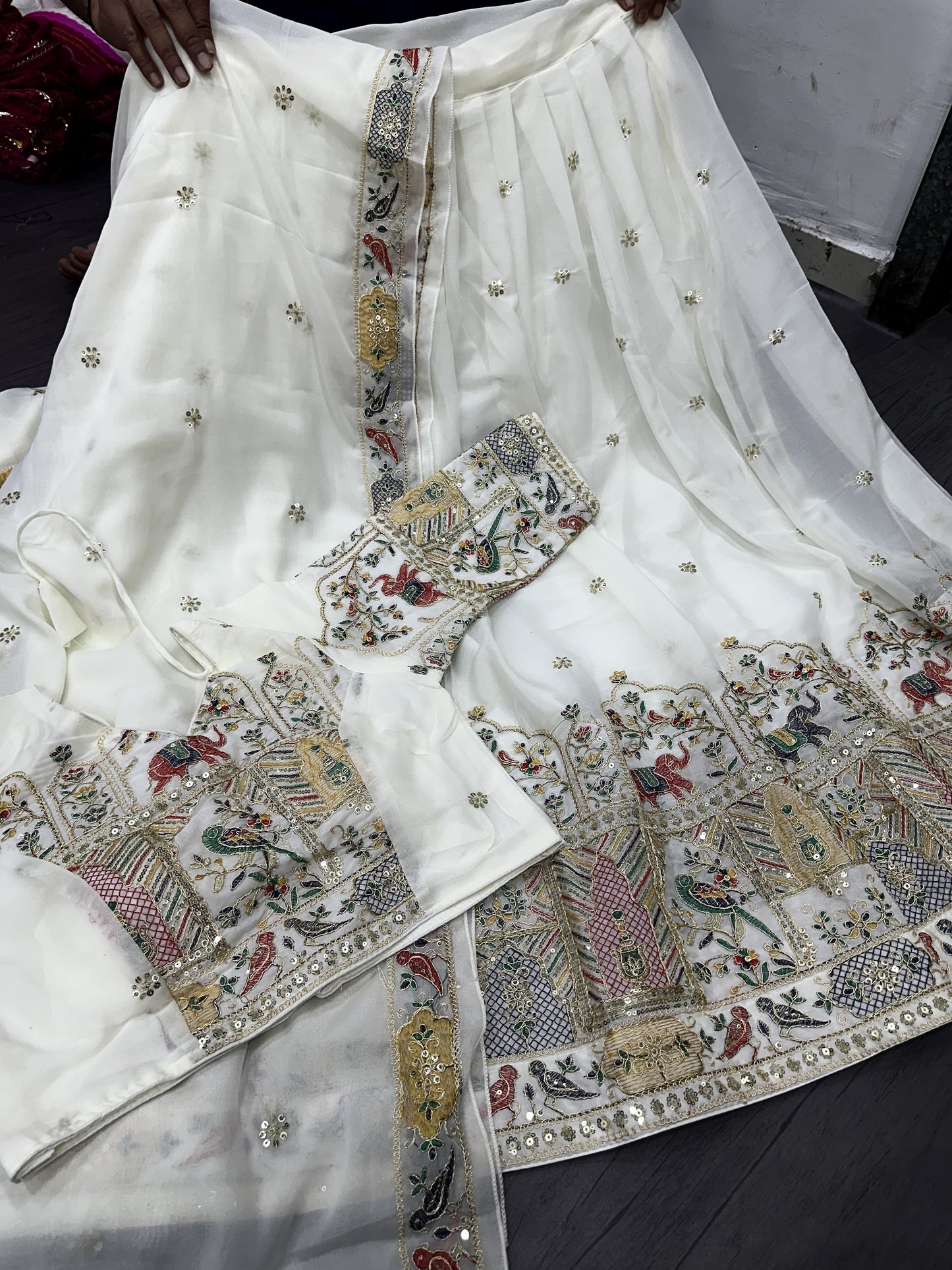 Heavy Embroidery Star Georgette Lehenga Choli Set