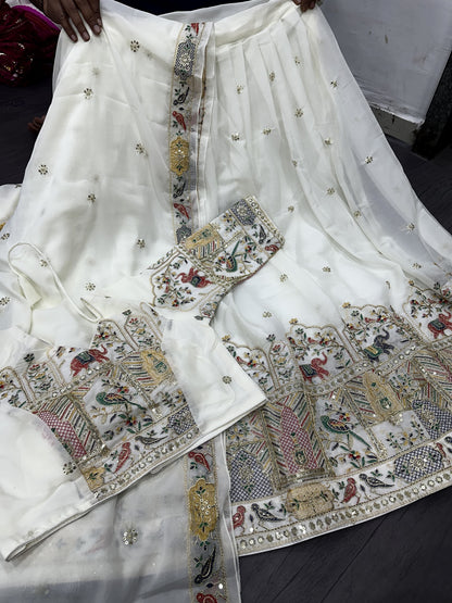 Heavy Embroidery Star Georgette Lehenga Choli Set