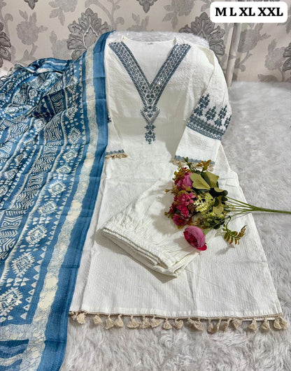 Premium Cotton Kurti Pant Dupatta Set