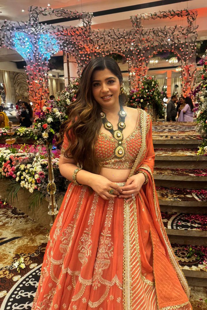 Embroidered Faux Georgette Lehenga Set