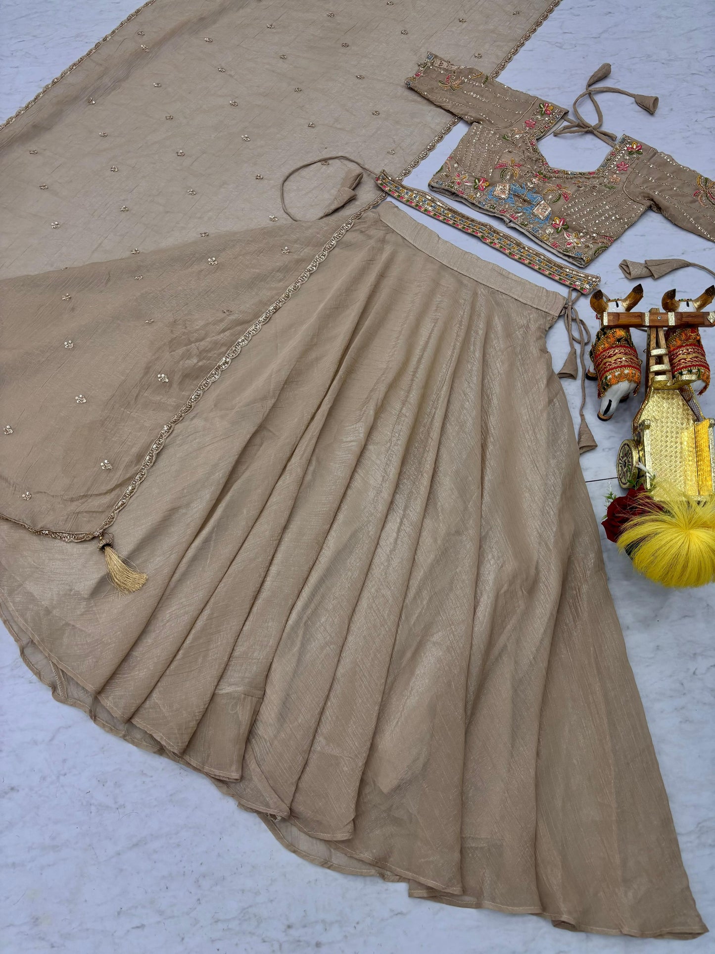 Premium Wedding Lehenga Choli Set – 9 Meter Flair