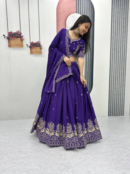 Festival Wear Chinon Lehenga Choli Set