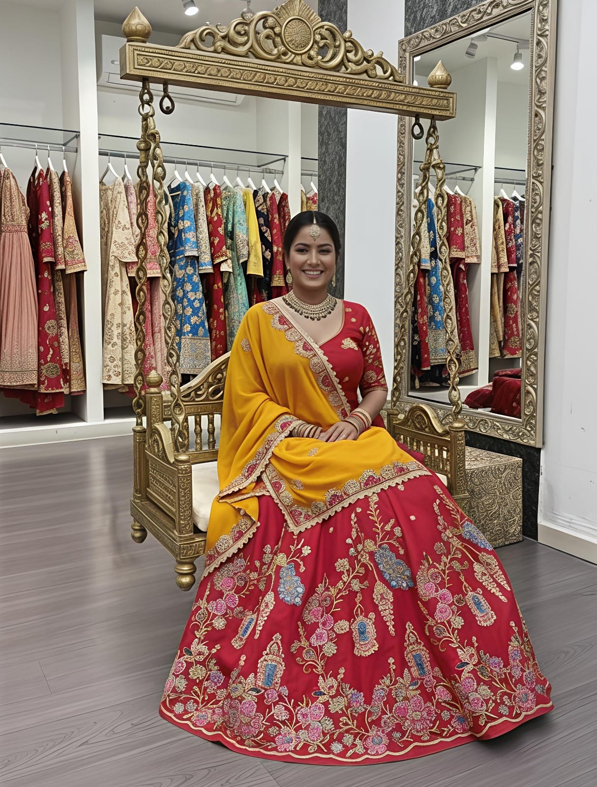 Crystal Silk Heavy Embroidered Festival Lehenga Choli with Dupatta (4 Colors)