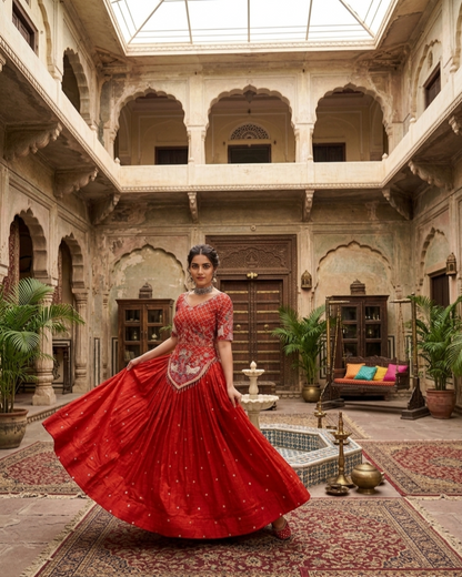 Royal Vichitra Silk Wedding Wear Lehenga Choli With Heavy Embroidery Work