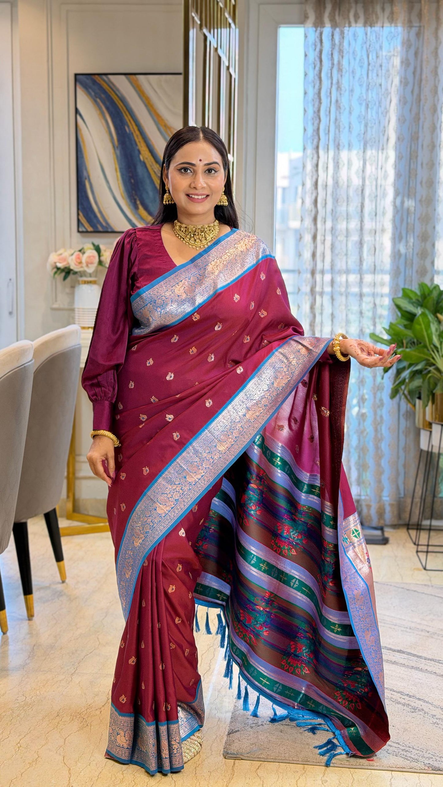 Paithani Silk Peacock Border Saree