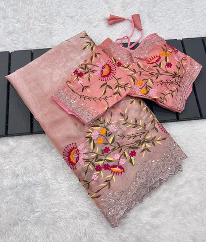Designer Georgette Embroidery Saree – Disha Collection