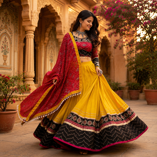 Navratri Special Pure Cotton Lehenga Choli Set