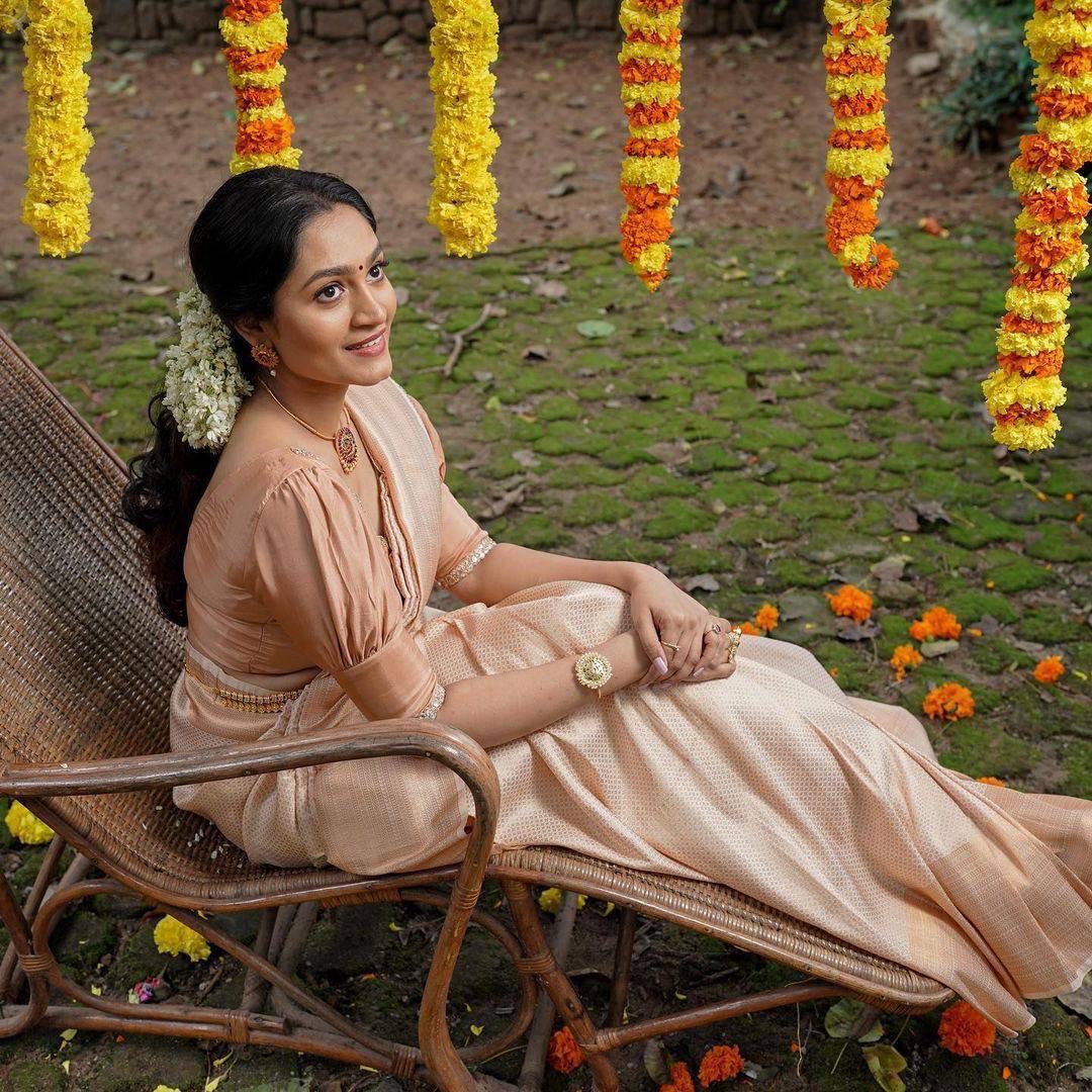Peach Silk Saree