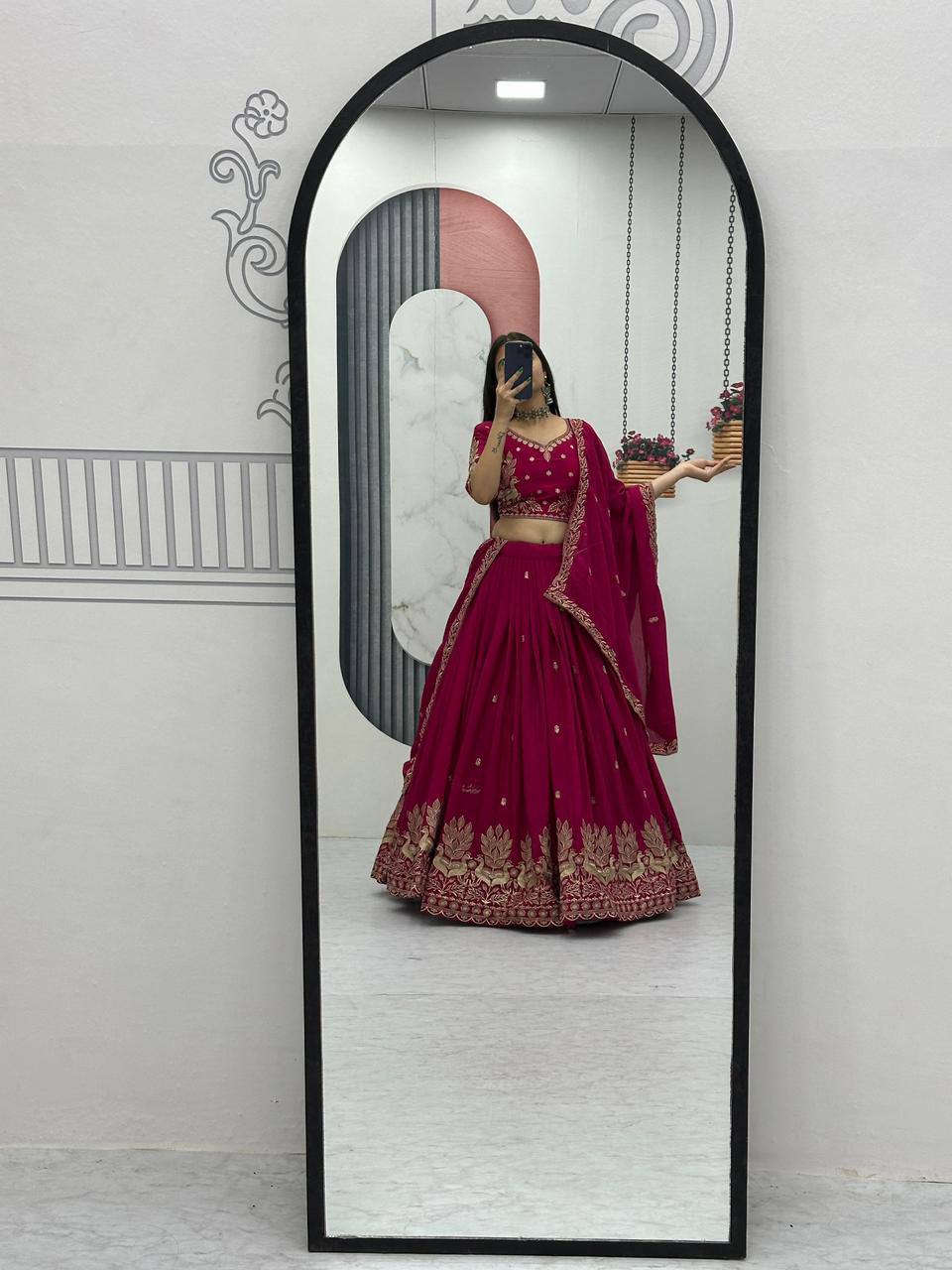 Chinon Embroidered Festival Lehenga Choli | Real Model Shoot | 2 Designs